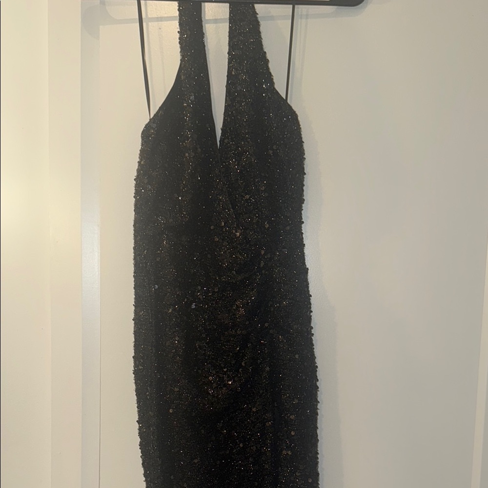 Elegant Black Halter Dress